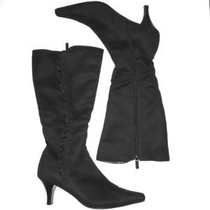 Black Suede Heeled Boots